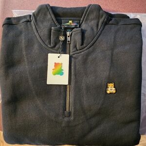 Teddy Fresh Black Half-Zip Sweater
